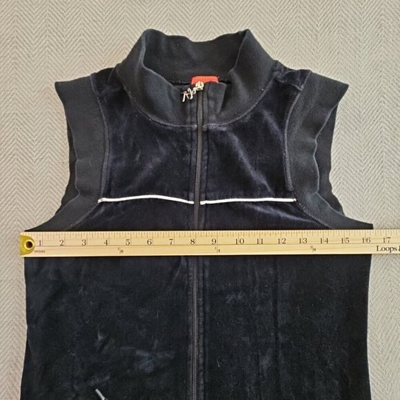 Red Zone Sleeveless Jumpsuit Women's Size M Black Velour Drawstring Wide Leg EUC - Picture 10 of 16